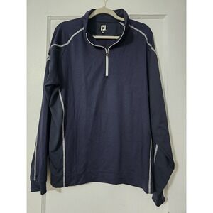 FootJoy‎ 1/4 Zip Pullover Sweater Mens L Navy Blue Golf Sweat Shirt Performance